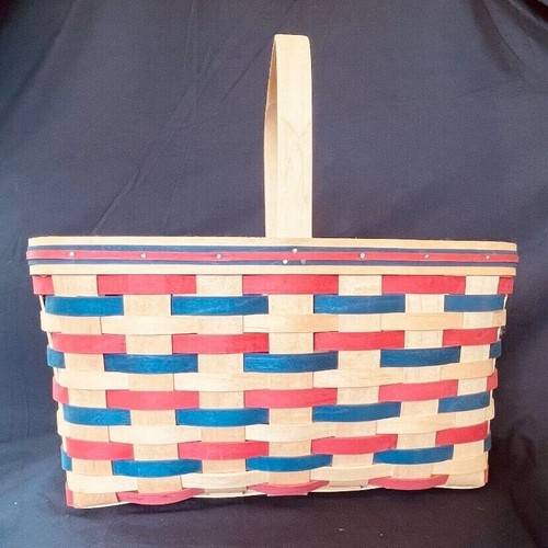 Longaberger Market Basket 9 Family Signatures EXTREMELY RARE Patriotic