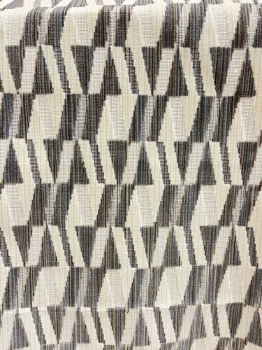 THIBAUT GEOMETRIC CUT VELVET UPHOLSTERY FABRIC BOSSA NOVA VELVET CHARCOAL BTY - Picture 2 of 4