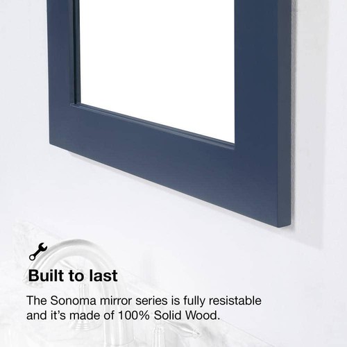Home Decorators Bathroom Vanity Mirror 30" x 22" Framed Wall Mount Midnight Blue - Picture 5 of 7
