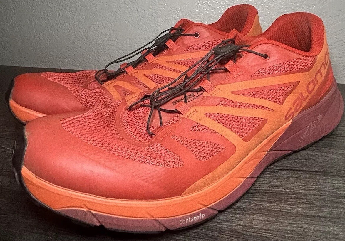 Scarpe da trail Salomon Sense Ride VIBE Ortholite arancione rosso da uomo taglia 13 398490