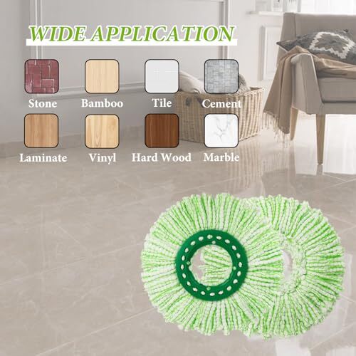 3 Pack Mop Head Replacement for Libman Tornado Spin Mop, Spin Mop