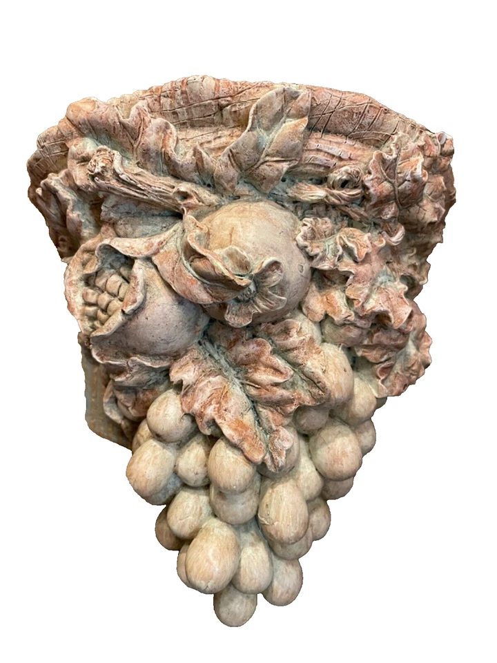 Par de apliques de pared estilo italiano vintage estante mayólica de frutas Foto 4 de 4