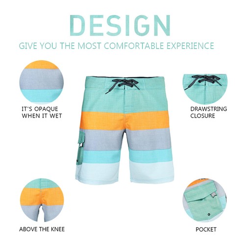 Beautiful Giant Men's Lightweight Fast Dry Swimwear Board Shorts with Stretch - Picture 46 of 74