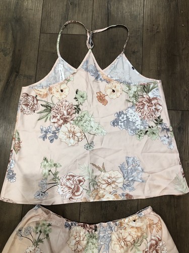 Flora Nikrooz Damen rosa 2-teiliges Blumendruck Nachtwäsche Cami Shorts Set Größe L - Bild 5 von 14
