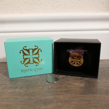RUSTIC CUFF - Acrylic Cuff Bracelet - Purple, Black  Gold Wide w/ Box  
