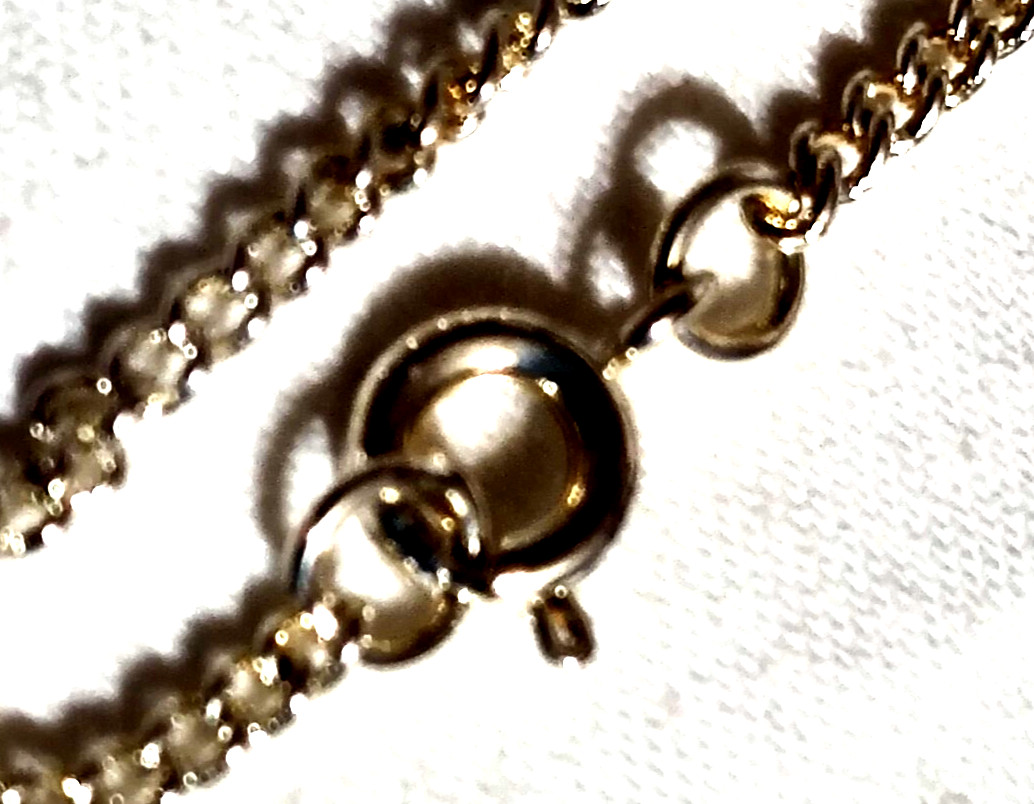 ~ Amethyst Angel Shaped Stone Necklace Silver-tone Chain Safety Clasp Box VTG