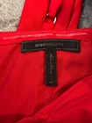 BCBG Maxazria Dress Womens 4 Red One Shoulder Padded Ruffle Evening Short