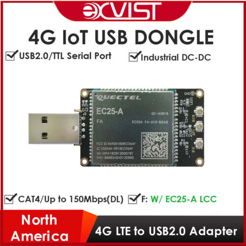 4G LTE USB Dongle W/Quectel IoT/M2M-optimized LTE Cat 4 EC25-A SIM Card Slot - Picture 1 of 6