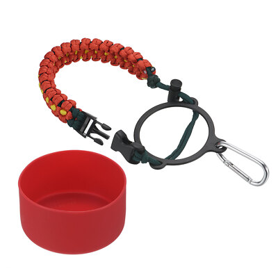 Wasserflasche Griff, geflochten Schlüsselband Clip D Ringe schwarz, Farbe 23