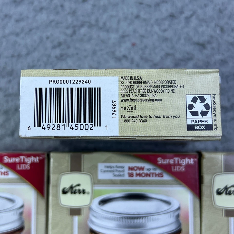 Lote de 7 cajas (84 tapas) tapas de enlatado Kerr tamaño boca regular metal sin BPA. Foto 3 de 4