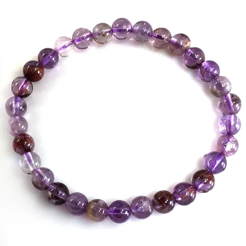 Handmade Gemstone Natural Super Seven Crystal Beaded Bracelet 7.5" 4 6 8 10 12mm - Picture 12 of 29