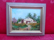 Pretty Painting House IN Landscape Signed