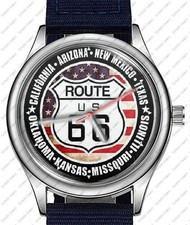 Route 66 Highway Usa Longest Rare Trendy 38mm Face Wrist Watch