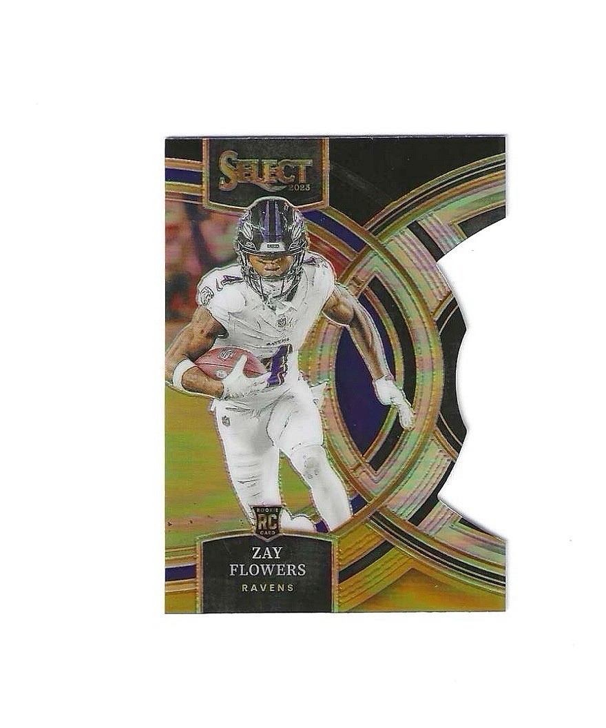ZAY FLOWERS 2023 SELECT PREMIER LEVEL ROOKIE BLACK GOLD DIE CUT RC Q1196
