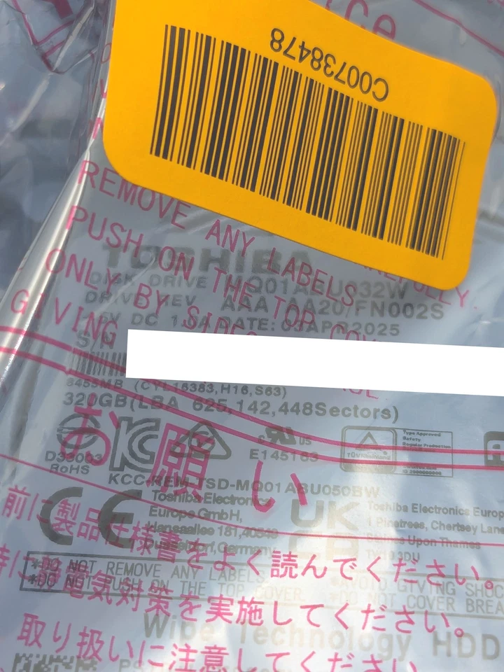 Toshiba MQ01ABU032W 320GB 2.5" SATA Mobile Thin Slim Internal Hard Drive HDD - Image 2 of 4