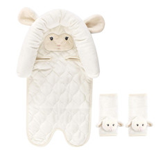 Unisex Baby Car Seat Insert and Strap Covers, Lamb, One Size