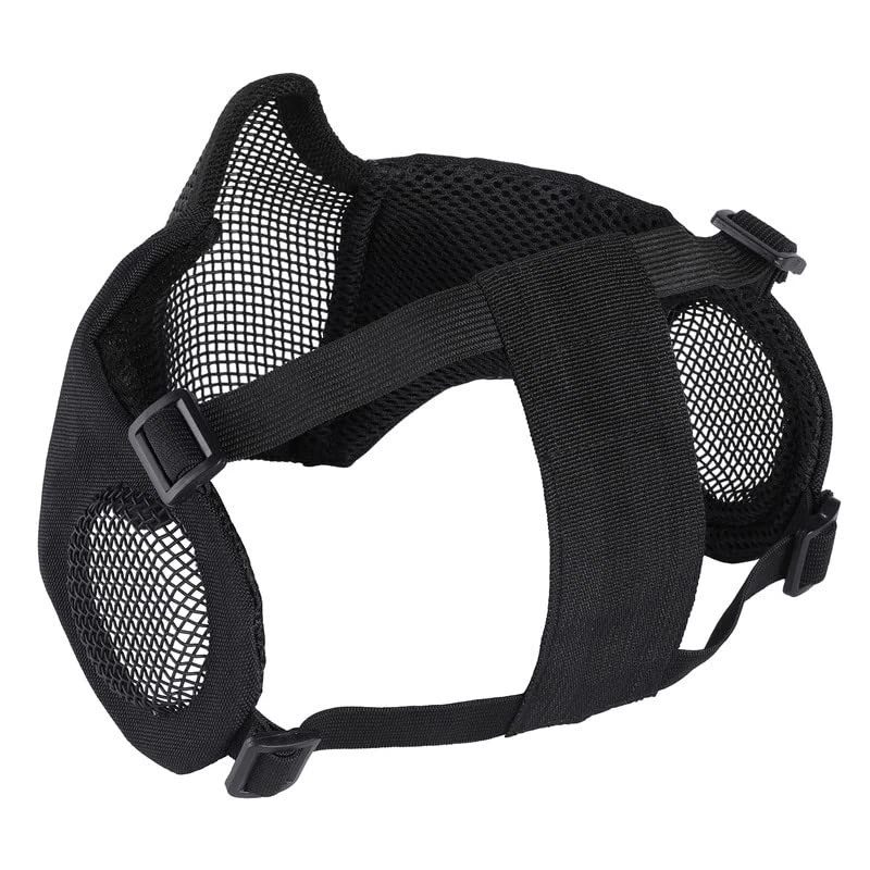 6" Foldable Half Face Mesh Mask with Ear Protection, Tactical Lower Face Prot... - Image 3 of 4