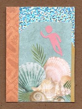 ACEO Original Underwater Swimmer Sparkle Hologram Collage Mixed Media OOAK ACEO Original Underwater Swimmer Sparkle Hologram Collage Mixed Media OOAK