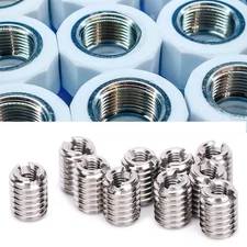 10Pcs Thread Inserts Repair Tool Reducing Nut Male Female Stainless Steel