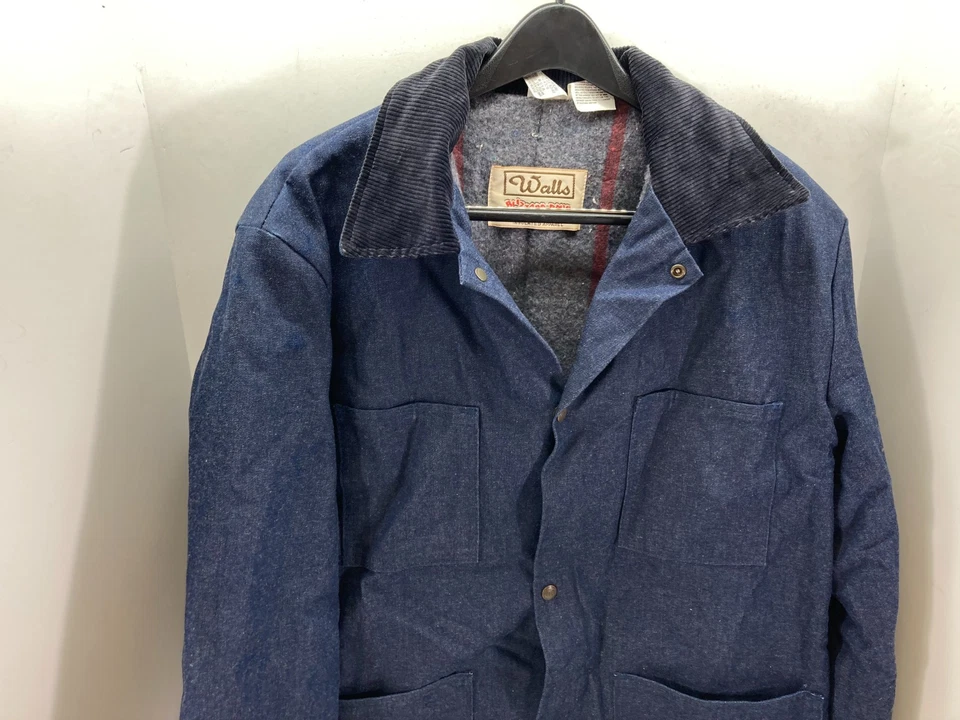 Abrigo Walls Blizzard Pruf Chore Para Hombres L Azul Denim Manta a Presión Forrada Aislada Foto 3 de 4