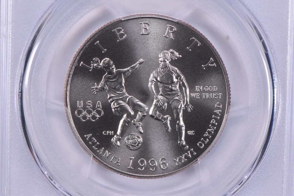 MS70 1996-S Olympic Soccer Commemorative Half Dollar PCGS Blue Label *7223 - Image 3 of 4