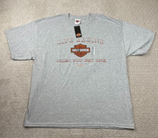 NWT Harley Davidson T Shirt Mens 2XL Gray Pig Trail Rogers Arkansas Wings Hogs