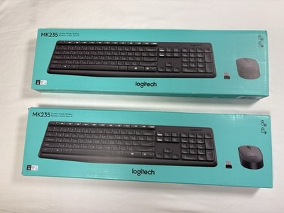 Lot of 2 Logitech MK235 Wireless Keyboard & Mouse Combo New Factory Sealed PC