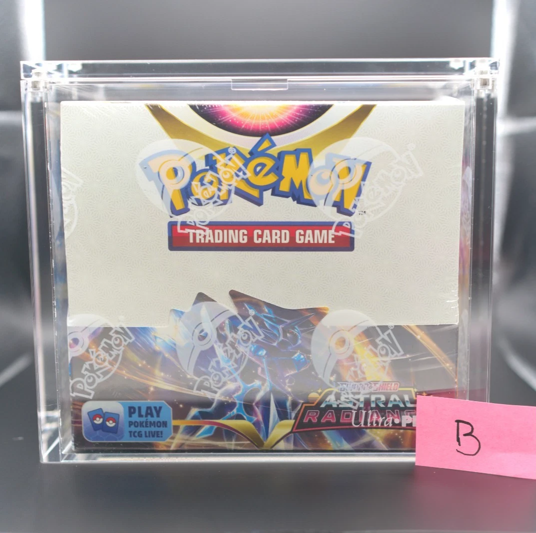 astral radiance booster display box Premium Pack case showcasing a variety of Hisuian Pokemon and card art depicting the Hisui region Pokémon TCG: Sword & Shield