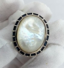 Vtg. Barse 925 Thai Sterling Silver Bezel Moo...