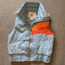 Vintage Op Ocean Pacific Weather Wear Striped Ski Snowboard Puffer Vest 80s Sz M
