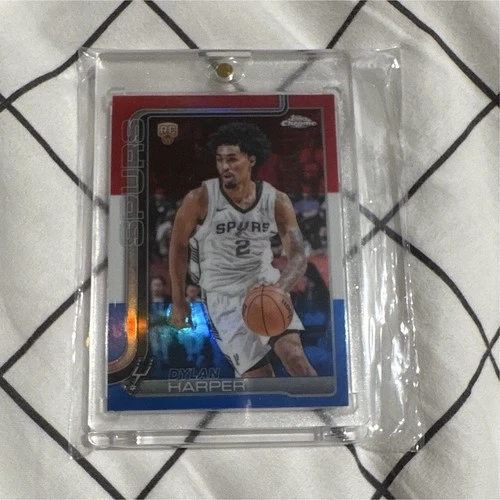 2025-26 Topps Chrome Dylan Harper RC #252 Red White & Blue Refractor Spurs