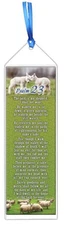Psalm 23 Bookmark KJV The Lord Is My Shepherd Vinyl Sleeve 2"x7" Ribbon