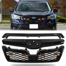 3pcs Fit 2014-2018 Subaru Forester Sti Style Front Upper Grille With Lights Set 3pcs Fit 2014-2018 Subaru Forester Sti Style Front Upper Grille With Lights Set