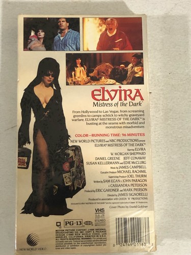 Elvira Mistress Of The Dark VHS Tape Cassandra Peterson Jeff Conaway Edie McClur - Picture 2 of 3