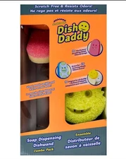 Scrub Daddy Dish Daddy Soap Dispensing Dish Wand Sponge, Combo Pack