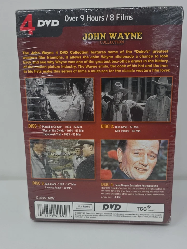 John Wayne Collection 4-DVD Box Set 8 Films Westerns Movies 2008 NEW Sealed - Image 3 of 4