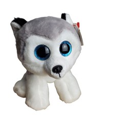 TY Beanie Babies Buff The Husky Dog Puppy Gray Small 6" Plush Stuffed Animal