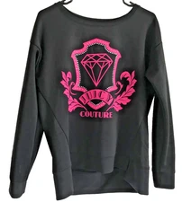 Juicy Couture Longsleeve Black Shirt with Pink Diamond Logo, Top, Blouse, Vietna