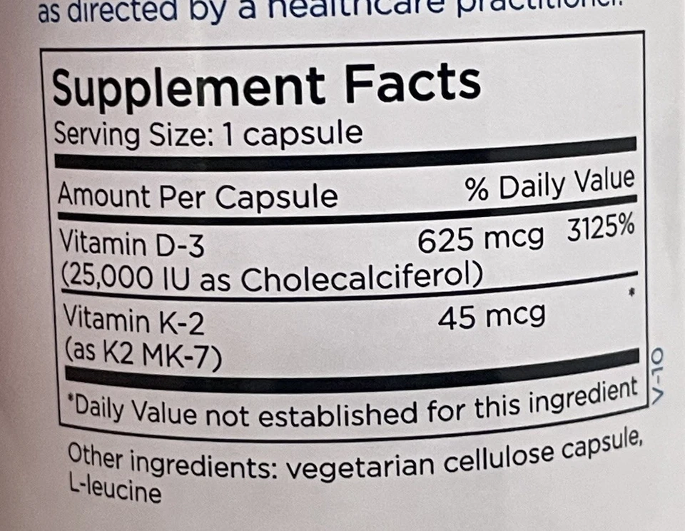 Vitamina D3 de mantenimiento metabólico 25.000 UI 60 cápsulas **NUEVO SELLADO** caducidad 4/2026 Foto 3 de 4