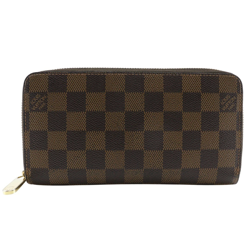 Louis Vuitton Zippy Long Wallet Leather Damaged Used