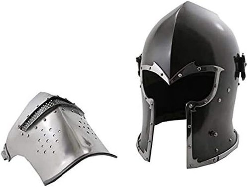 Armadura Medieval Barbuta Vikingo Visera Casco De Colección Halloween Navidad Larp - Imagen 4 de 4