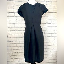 Vera Wang Short Sleeved Modern Little Black Dress with Beading size Small