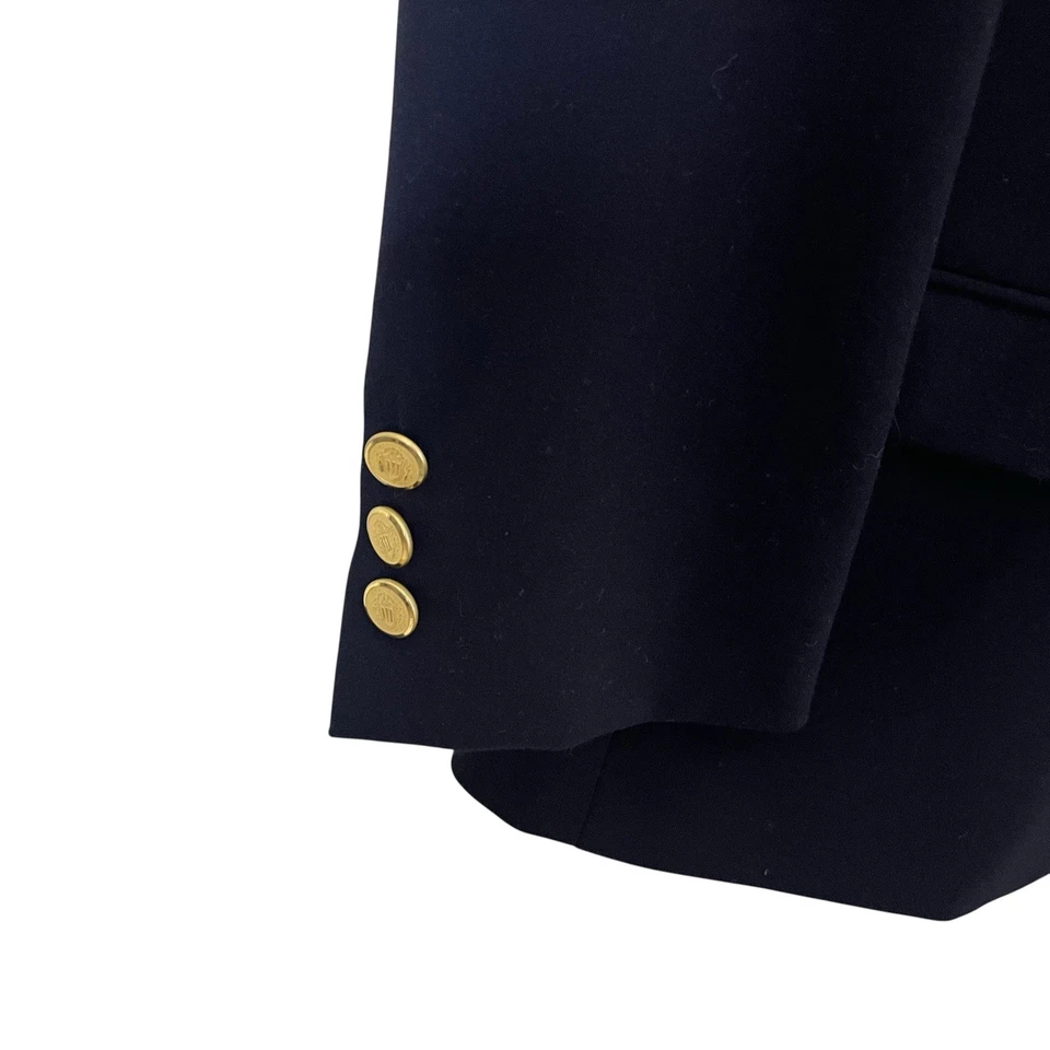 Kenneth Cole Reaction Blazer Boy Youth 10 Navy Blue Gold Buttons Single Vent - Image 4 of 4