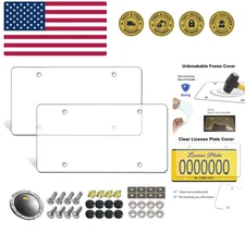 Street Legal Unbreakable License Plate Covers - 2-Pack with Mounting Hardware