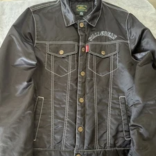 Men’s Stall & Dean Black Satin Bomber Jacket”RED PEPPER PARIS”Jacket Paris Sz-L