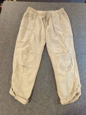 Tommy Hilfiger Tan Women Cargo Pants Size Medium Stretch Adjustable Length
