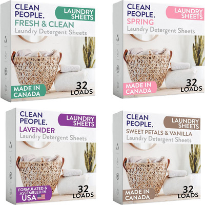 Clean People Laundry Detergent Sheets - Recyclable Packaging, Hypoallergenic, St