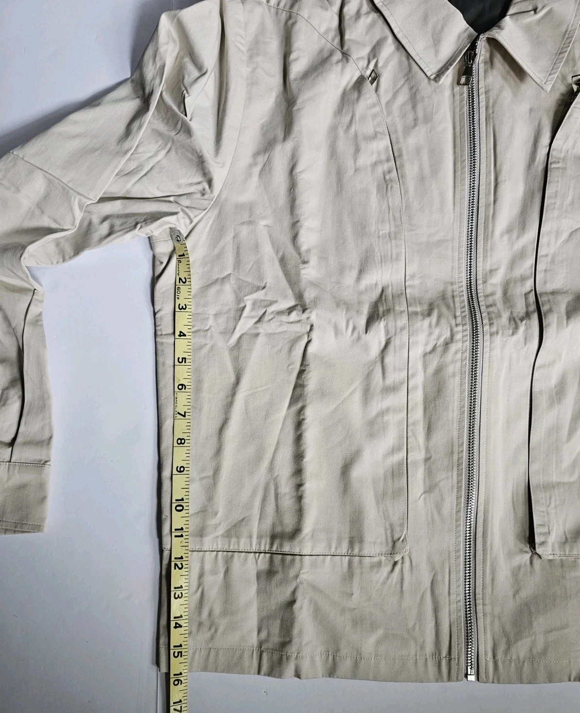 C'est Bon Work Jacket Off White Zip Up Men's SZ XL Urban Mod Work Chore Nwt  image 11