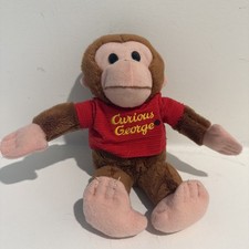 Curious George Book TV Series Monkey Plush 8" Red Shirt
