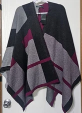 NWT Lauren Ralph Lauren Colorblock Shawl Wrap Purple Gray and Black Women’s S/M